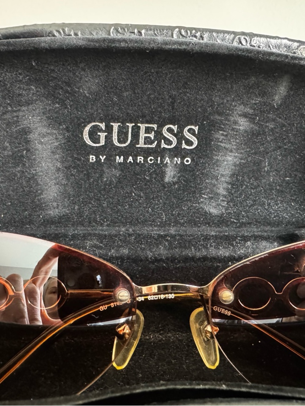 Guess Gold-Accent Rimless Sunglasses with Brown Lenses - Picture 6 of 7
